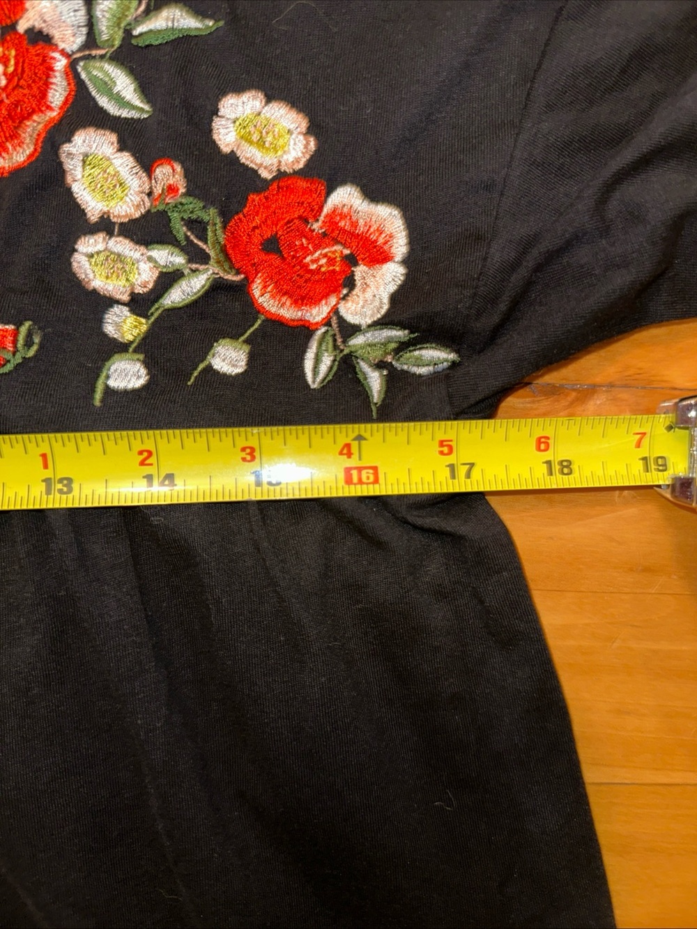 ASOS Black Floral Embroidered Shift Babydoll Dress US 4 - Picture 7 of 10